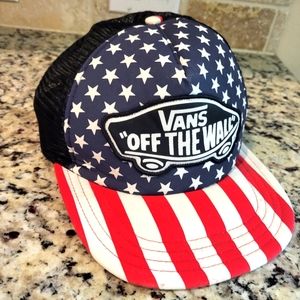 VANS OFF THE WALL USA Flag Styled Snapback Trucker Hat